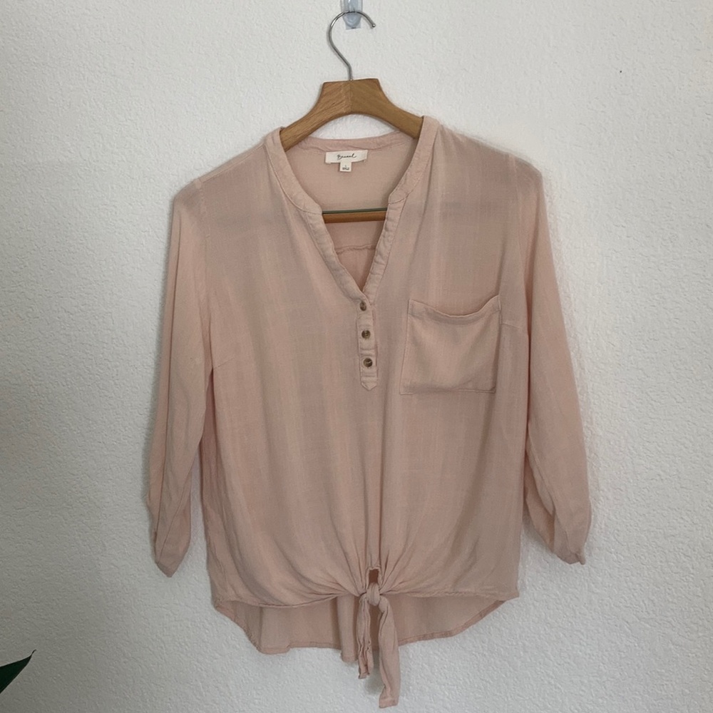 Pink Top Tie Front